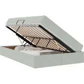 vidaXL Opbergbed met matras met opslag Lichtgrijs 120 x 200 cm Fluweel