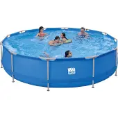 Happy People Steel frame pool set / zwembad 420 x 84 cm blauw