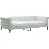 vidaXL Slaapbank met matras 100x200 cm fluweel lichtgrijs