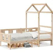 vidaXL Slaapbank met huisje 80x200 cm massief grenenhout