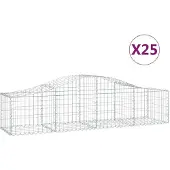 vidaXL Schanskorven 25 st gewelfd 200x50x40/60 cm ijzer