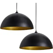 vidaXL Plafondlampen met Plafondlampen 2 st Black Metal