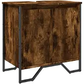 vidaXL Wastafelkast 60x35x60 cm bewerkt hout gerookt eikenkleurig