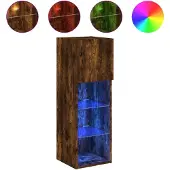 vidaXL Tv-meubel LED-verlichting 30,5x30x90 cm gerookt eikenkleurig