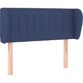 vidaXL Hoofdbord met randen 103x23x78/88 cm stof blauw