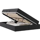 vidaXL Opslag bed met matras met opslag 2 st Zwart Leer