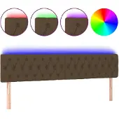 vidaXL Hoofdbord LED 200x7x78/88 cm stof donkerbruin