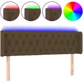 vidaXL Hoofdbord LED 163x16x78/88 cm stof donkerbruin