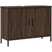 vidaXL Wastafelkast 80x30x60 cm bewerkt hout bruin eikenkleurig