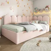 STILVORA Bedframe 90x200 cm – wit metaal – met LED (QR-code), uittrekbaar bureau, 2 laden en opbergvak