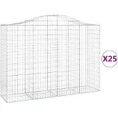 vidaXL Schanskorven 25 st gewelfd 200x50x140/160 cm ijzer