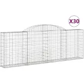 vidaXL Schanskorven 30 st gewelfd 300x30x100/120 cm ijzer