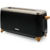 Princess 142361 Broodrooster Pure - 6 bruiningsstanden - 1000W - bamboe - zwart