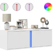 vidaXL Tv-wandmeubel met LED-verlichting 100x31x35 cm wit