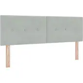 vidaXL LED Hoofdbord Lichtgrijs 144 cm Fluweel