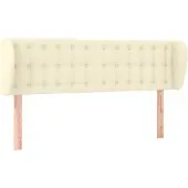 vidaXL Hoofdbord met randen 147x23x78/88 cm kunstleer crèmekleurig