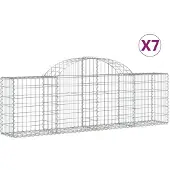vidaXL Schanskorven 7 st gewelfd 200x30x60/80 cm gegalvaniseerd ijzer
