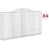 vidaXL Schanskorven 4 st gewelfd 300x30x160/180 cm ijzer