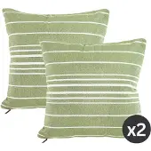 Tiseco sierkussen SOLENE groen - 100% gerecycleerd katoen - 45 x 45 cm