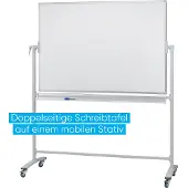 Franken Verrijdbaar en draaibaar whiteboard - geëmailleerd - B 1200 x H 2200 mm - met opbergbak