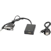 Lanberg AD-0021-BK video kabel adapter 0,2 m HDMI Type A (Standaard) VGA (D-Sub) Zwart