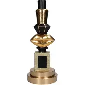Kersten kandelaar polyresin cosmetica 12x31cm goud