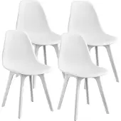 En.casa Eetkamerstoel Lendava 83x54x48 cm set van 4 kunststof wit