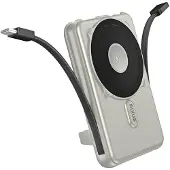 Rixus RXPB76A MagSafe Powerbank 10000mAh With Built-in Cable Silver