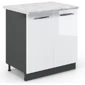 Vicco Fame-Line Wastafelkast – 80 cm met legplank, WB Marmer Wit Hoogglans