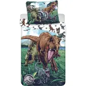 Jurassic World Dekbedovertrek 3 dino's 140 x 200 cm Katoen