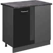 Vicco R-Line Hoekkast – 86 cm, WB Antraciet Zwart hoogglans