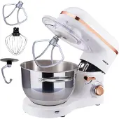 Arebos Keukenmachine - 1500W - Keukenrobot - 6L - Keukenmixer - Foodprocessor - Roestvrij Stalen Mengkom - 6 Snelheden - Wit