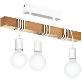 Eglo Plafondlamp Townshend, dimbaar, hout licht, Woon-/ Eetkamer, Hout, Vintage, plafondlamp hout