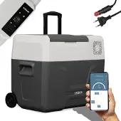 Arebos Compressor Koelbox - Koelbox Elektrisch 12V 230 Volt - Koelbox Auto - 39L - Temperatuurregeling via APP of LCD-touchscreen - met wielen