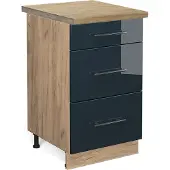Vicco Fame-Line Keukenkasten – 50 cm, WB Eik Donkerblauw hoogglans