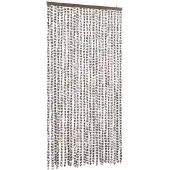 vidaXL Vliegenhor met chenille, taupe en wit, 100x200 cm