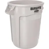 Rubbermaid Brute-afvalbak, rond, Ø 560 x H 690 mm, 121 l, kunststof, wit