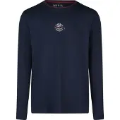 Phil&Co. Pyjama lang ' Great Bay ' donkerblauw / grijs