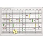 Franken JetKalender JK703 jaarkalender, magnetisch, opbergbak, B 900 x H 600 mm, staal & aluminium, wit