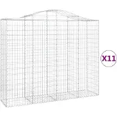 vidaXL Schanskorven 11 st gewelfd 200x50x160/180 cm ijzer