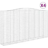vidaXL Schanskorven 4 st gewelfd 400x50x220/240 cm ijzer