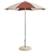 HAY Terrazza Parasol Octagon | Off-white and burgundy