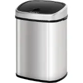 HOMCOM Automatische vuilnisbak met infraroodsensor 58 L zilver