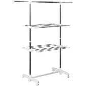 Aosom HOMdotCOM Droogrek met 2 niveaus 83-140 x 62 x 139cm