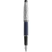 Waterman Expert vulpen | Metaal-blauwe lak met palladium detail | Gebeitelde dop | Roestvrij staal medium penpunt
