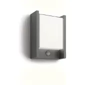 Philips LED-wandlamp buiten met bewegingssensor Arbour UE, zwart, Aluminium, Modern, LED wandlamp buiten