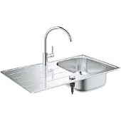GROHE - Set van K200 spoelbak en BauEdge keukenkraan, geborsteld rvs/chroom 31562SD1