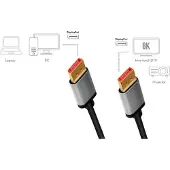 Logilink DisplayPort AV Aansluitkabel [1x DisplayPort - 1x DisplayPort] 1 m Zwart/grijs
