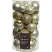 Christmas Decoration Kerstballen Mix Kunststof Parel 30-delig Champagne Champagne Kunststof
