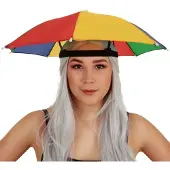 Partyxplosion Hoofd paraplu - rood-geel-groen-blauw